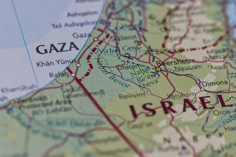gaza and israel map